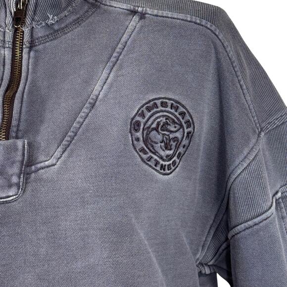 Gymshark Small Premium Legacy Sweatshirt Oversized Heavyweight 1/4 Zip Cropped - Picture 3 of 12